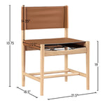 Rawlins Vegan Leather Upholstered Dining Chair in Cognac