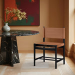 Rawlins Vegan Leather Upholstered Dining Chair in Cognac