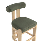Arienzo Velvet Performance Fabric Upholstered Counter Stool in Green