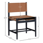 Rawlins Vegan Leather Upholstered Dining Chair in Cognac
