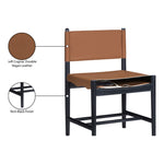 Rawlins Vegan Leather Upholstered Dining Chair in Cognac