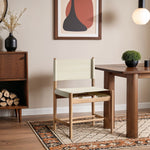 Rawlins Vegan Leather Upholstered Dining Chair in Cream