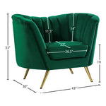 Margo Velvet Upholstered Chair in Green