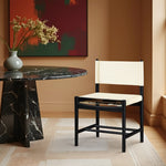 Rawlins Vegan Leather Upholstered Dining Chair in Cream