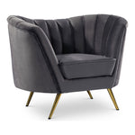 Margo Velvet Upholstered Chair in Grey