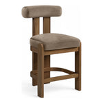 Arienzo Velvet Performance Fabric Upholstered Counter Stool in Taupe
