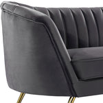Margo Velvet Upholstered Chair in Grey