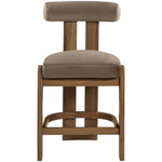 Arienzo Velvet Performance Fabric Upholstered Counter Stool in Taupe