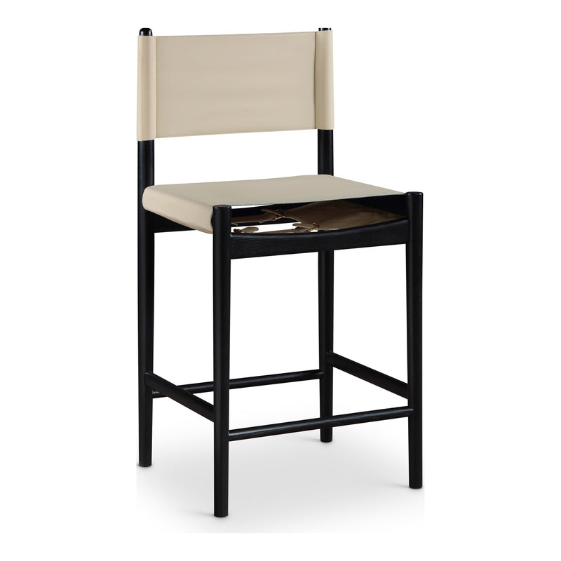 Rawlins Vegan Leather Upholstered Counter Stool in Beige