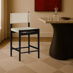 Rawlins Vegan Leather Upholstered Counter Stool in Beige