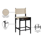 Rawlins Vegan Leather Upholstered Counter Stool in Beige