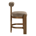 Arienzo Velvet Performance Fabric Upholstered Counter Stool in Taupe