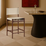 Rawlins Vegan Leather Upholstered Counter Stool in Beige