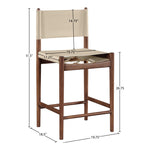 Rawlins Vegan Leather Upholstered Counter Stool in Beige