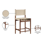 Rawlins Vegan Leather Upholstered Counter Stool in Beige