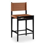 Rawlins Vegan Leather Upholstered Counter Stool in Cognac