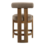 Arienzo Velvet Performance Fabric Upholstered Counter Stool in Taupe