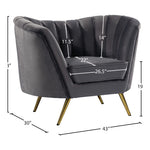 Margo Velvet Upholstered Chair in Grey