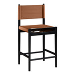 Rawlins Vegan Leather Upholstered Counter Stool in Cognac