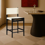 Rawlins Vegan Leather Upholstered Counter Stool in Cream