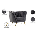 Margo Velvet Upholstered Chair in Grey