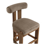Arienzo Velvet Performance Fabric Upholstered Counter Stool in Taupe