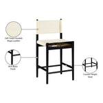 Rawlins Vegan Leather Upholstered Counter Stool in Cream