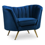 Margo Velvet Upholstered Chair in Navy