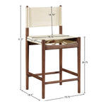 Rawlins Vegan Leather Upholstered Counter Stool in Cream