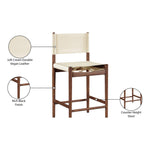 Rawlins Vegan Leather Upholstered Counter Stool in Cream