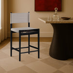 Rawlins Vegan Leather Upholstered Counter Stool in Taupe