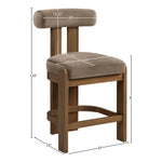Arienzo Velvet Performance Fabric Upholstered Counter Stool in Taupe
