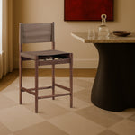 Rawlins Vegan Leather Upholstered Counter Stool in Brown