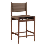 Rawlins Vegan Leather Upholstered Counter Stool in Brown