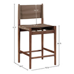 Rawlins Vegan Leather Upholstered Counter Stool in Brown