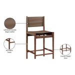 Rawlins Vegan Leather Upholstered Counter Stool in Brown