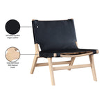 Rawlins Vegan Leather Upholstered Accent Chair in Black