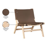 Rawlins Vegan Leather Upholstered Accent Chair in Brown