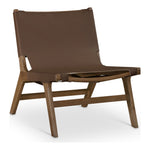 Rawlins Vegan Leather Upholstered Accent Chair in Brown