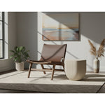 Rawlins Vegan Leather Upholstered Accent Chair in Brown