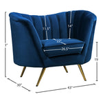 Margo Velvet Upholstered Chair in Navy