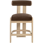 Arienzo Velvet Performance Fabric Upholstered Counter Stool in Brown