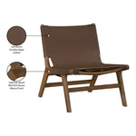 Rawlins Vegan Leather Upholstered Accent Chair in Brown
