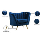Margo Velvet Upholstered Chair in Navy