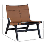 Rawlins Vegan Leather Upholstered Accent Chair in Cognac