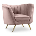 Margo Velvet Upholstered Chair in Pink