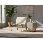 Rawlins Vegan Leather Upholstered Accent Chair in Cream