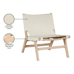 Rawlins Vegan Leather Upholstered Accent Chair in Cream