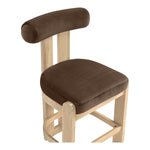 Arienzo Velvet Performance Fabric Upholstered Counter Stool in Brown
