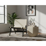 Rawlins Vegan Leather Upholstered Accent Chair in Cream